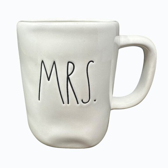 Rae Dunn MRS Mug Ceramic Large Coffee Cup Magenta LL Farmhouse Gift White 16oz - Picture 1 of 7